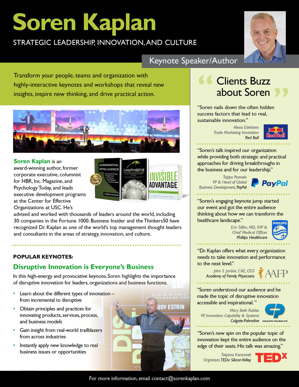Strategic Leadership Keynote Speaking - Soren Kaplan
