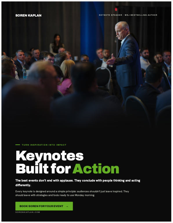 Soren Kaplan keynote speaking brochure — Keynotes Built for Action
